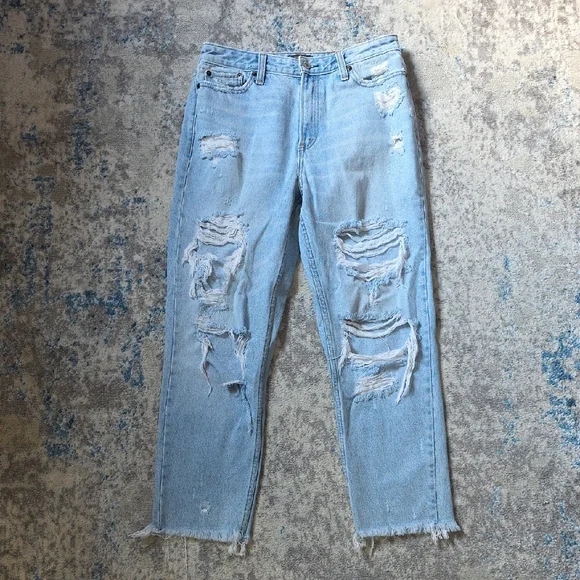 Abercrombie & Fitch Women's Size 29 8R Annie High Rise Girlfriend Jeans - Picture 1 of 3